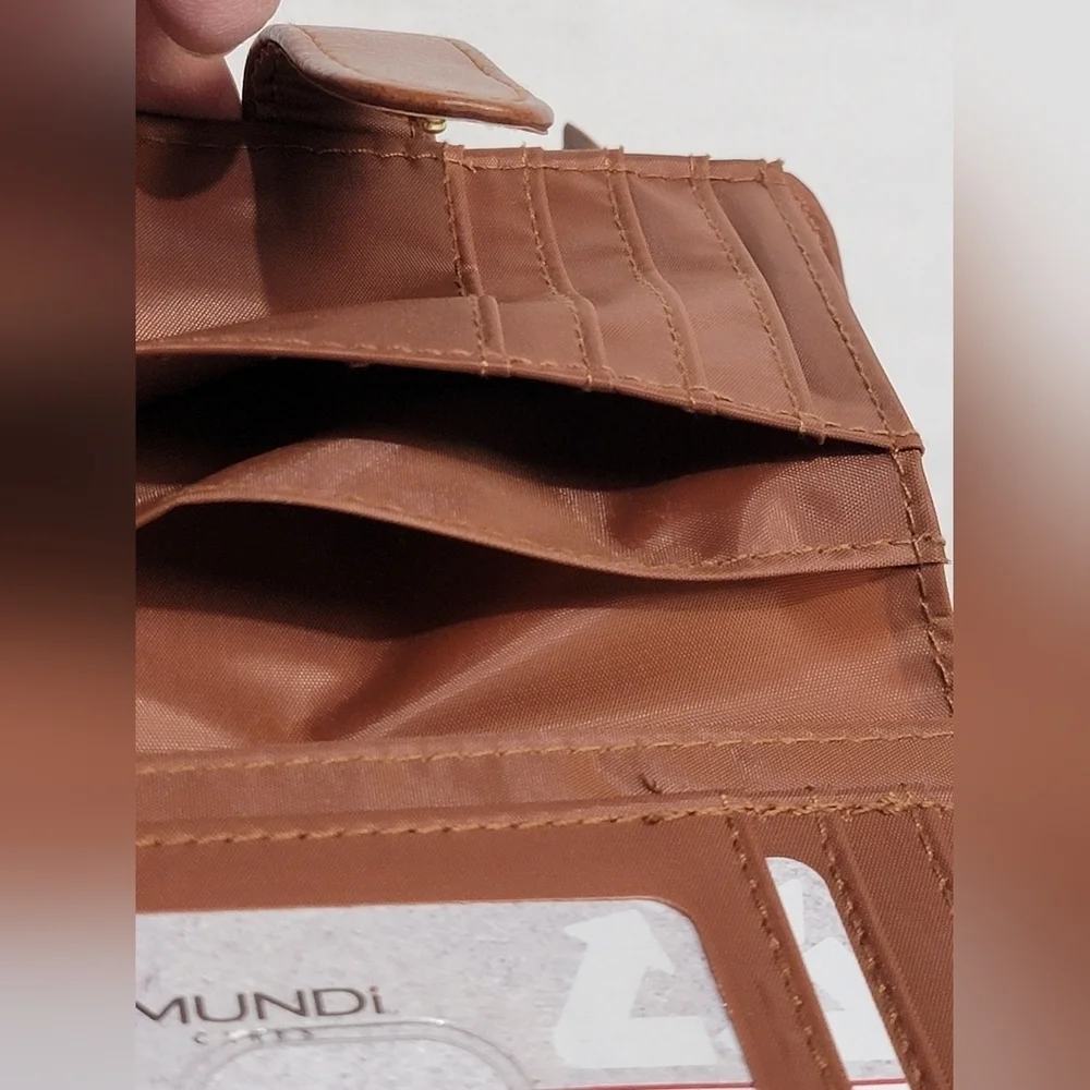 Mundi Womens Brown Mini Safe Keeper Bifold Wallet With RFID Blocking Technology